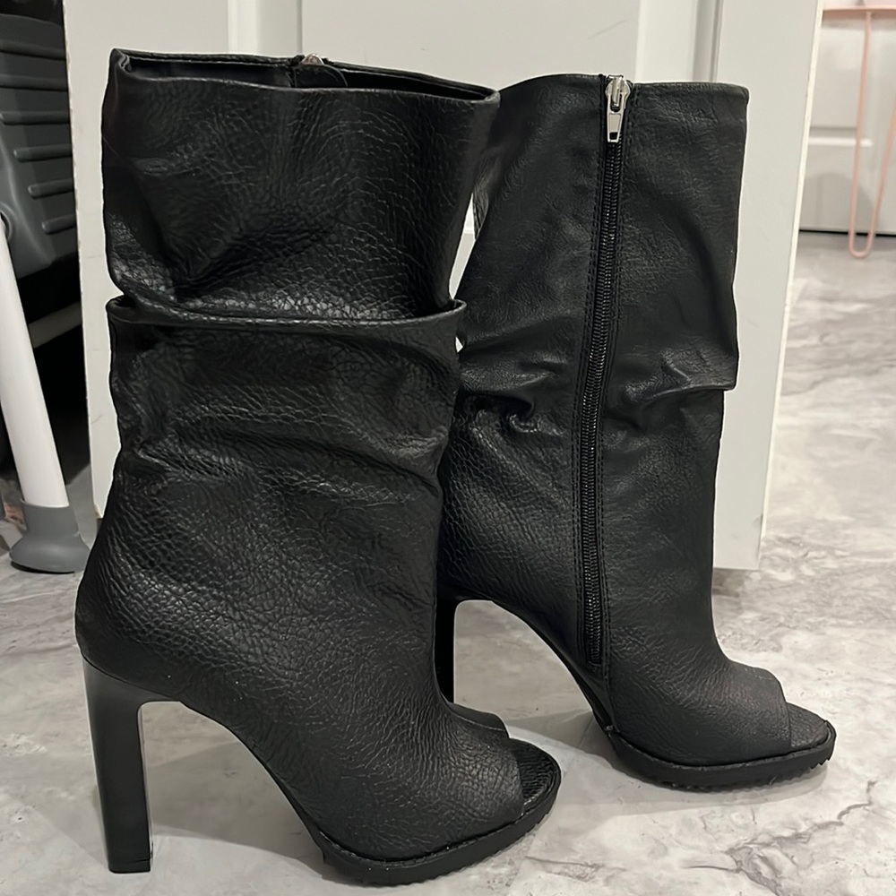 DKNY open toe mid calf boots size 5 1/2